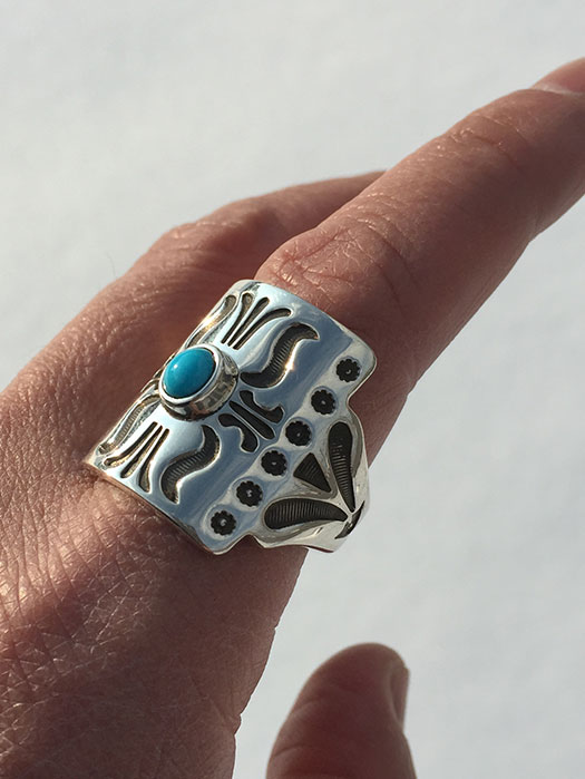 【Thomas Curtis】　BOW GUARD RING (With Turquoise)