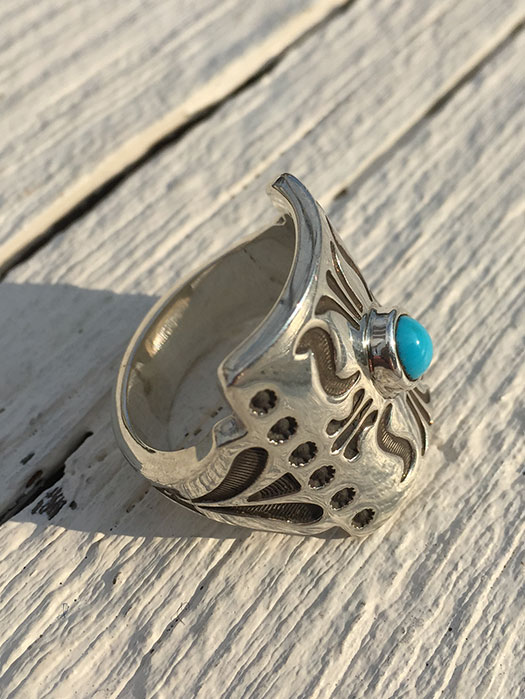 【Thomas Curtis】　BOW GUARD RING (With Turquoise)