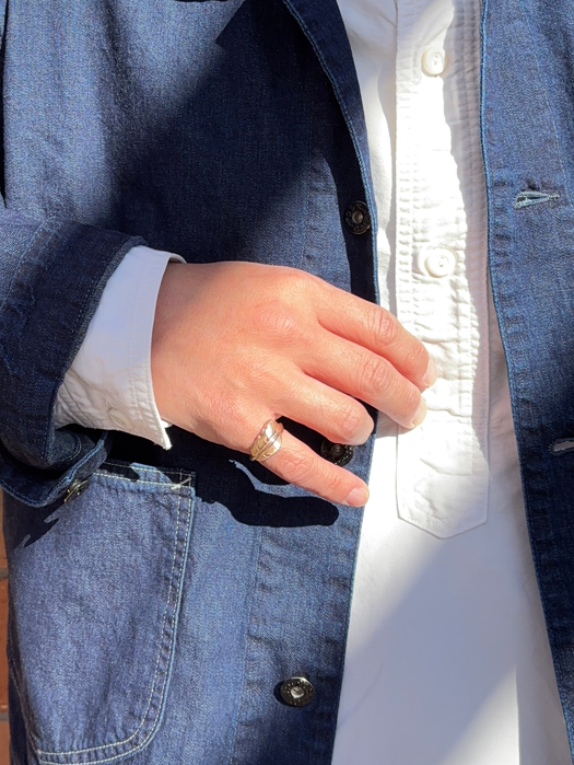 EFRG-0021 18K ROSE GOLD KAZEKIRI FEATHER PINKIE RING