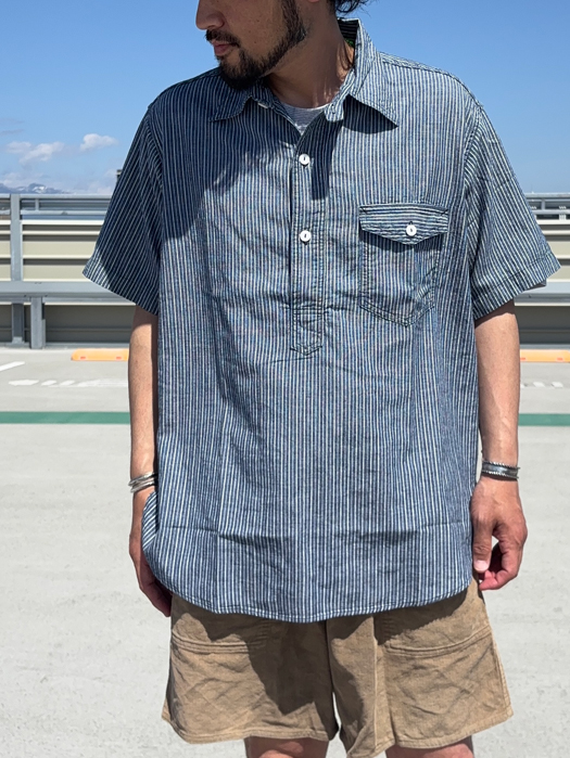 NAVY CUT S/S (Stripe Chambray)　