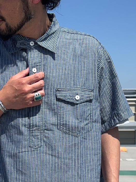 NAVY CUT S/S (Stripe Chambray)