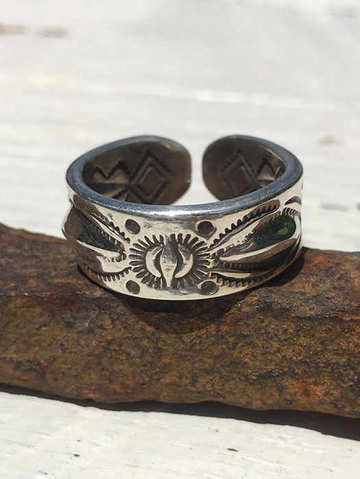 【Ray Adakai】　Double Stamp Ring　Open End