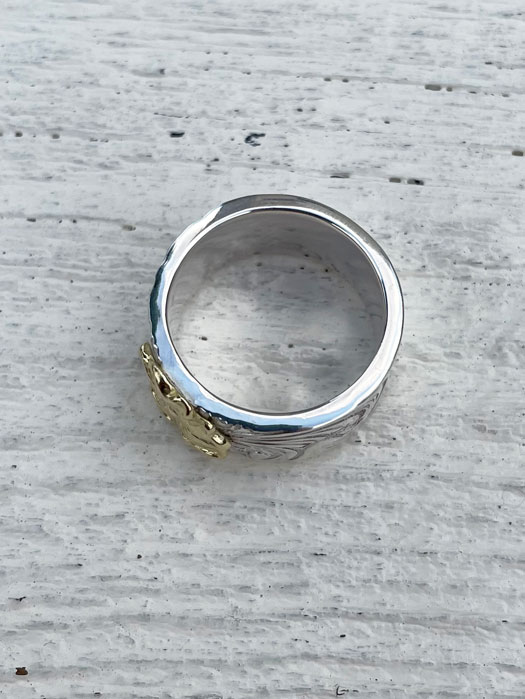 RG-0055　KARAKUSA ROSE RING No. 55 (10mm/18K GOLD ACCENT)