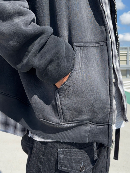 【MOOJI MOOJI】 Oversize Zip Up Hoodie