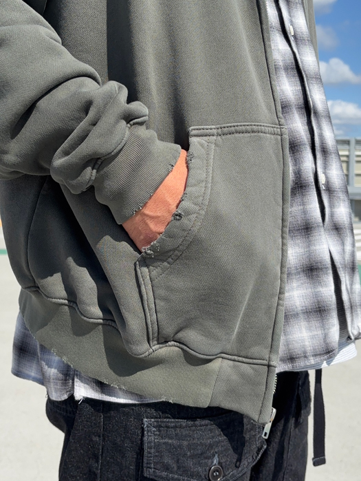 【MOOJI MOOJI】 Oversize Zip Up Hoodie