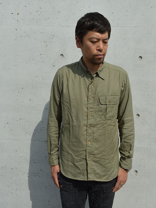 NAT-U-RAL別注 New Standard Fit Regular collar Shirt　(Herringbone)　