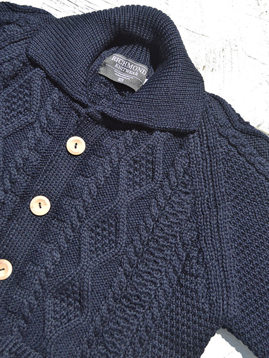 【30% OFF】　【RICHMOND KNIT WEAR】 　ARAN CARDIGAN