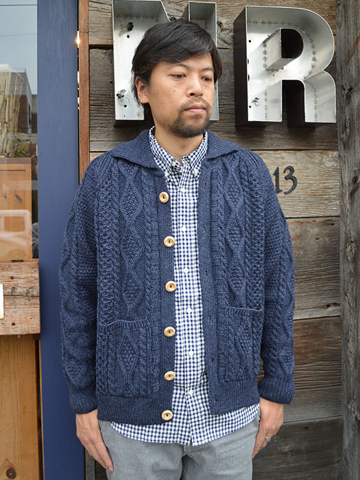 【30% OFF】　【RICHMOND KNIT WEAR】 　ARAN CARDIGAN