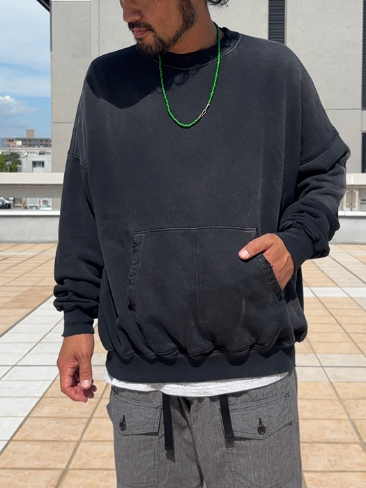 【MOOJI MOOJI】 Oversize Kangaroo Pocket Crew