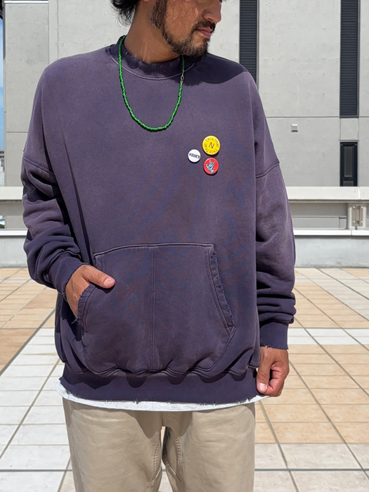 【MOOJI MOOJI】 Oversize Kangaroo Pocket Crew