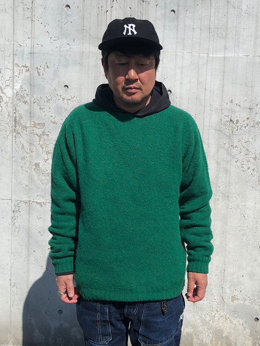 Crew Neck Shetland Sweater (Shaggy)