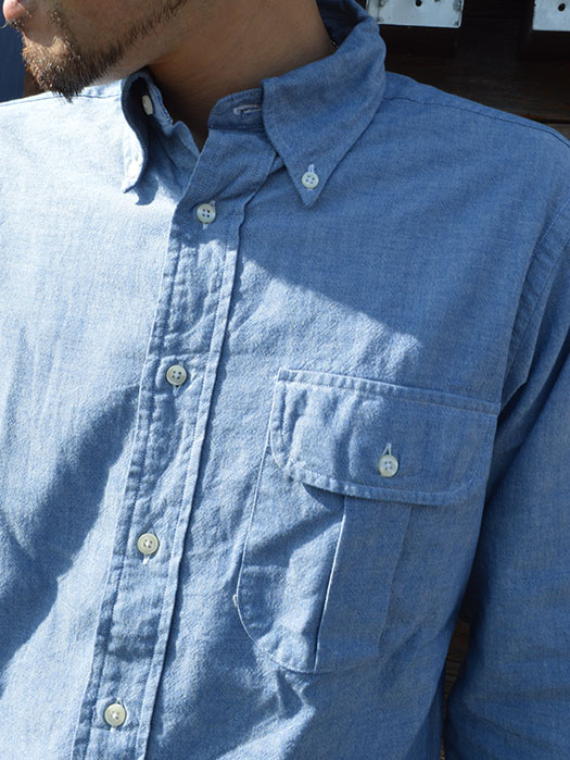 NAT-U-RAL別注　STANDARD FIT BUTTON DOWN STIRT   (Heritage Chambray)