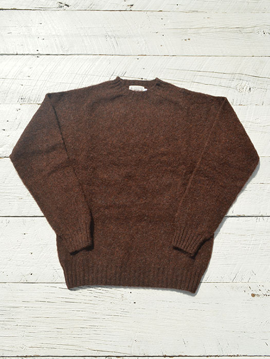 Crew Neck Shetland Sweater (Shaggy)