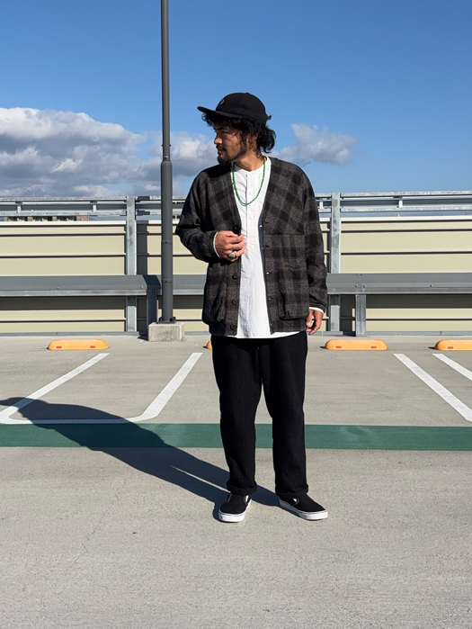 Digs Crew Cardie Jacket (Cotton Tweedy Check)