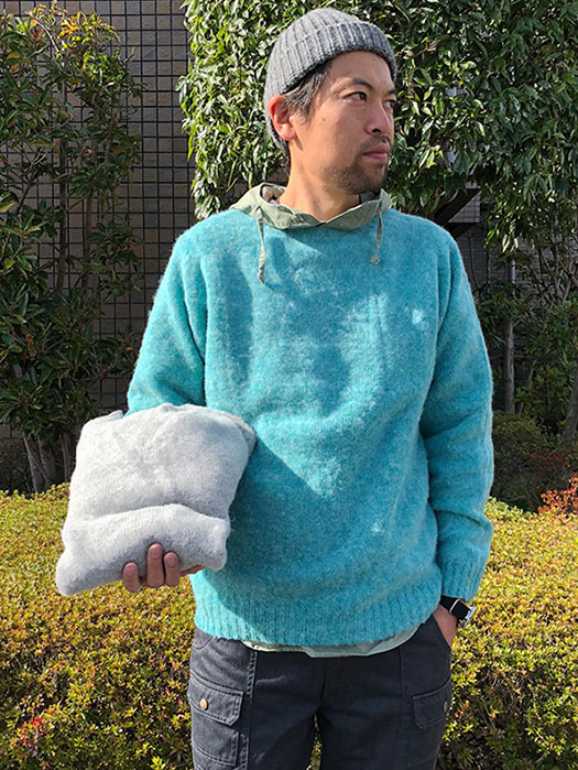 Crew Neck Shetland Sweater (Shaggy)　