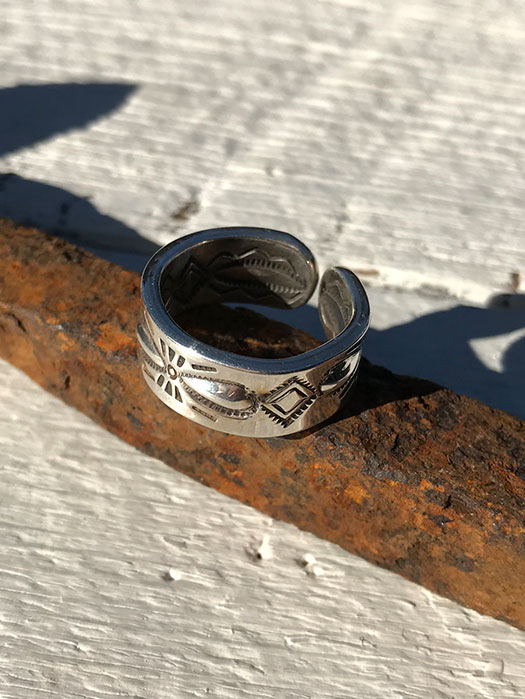 【Ray Adakai】　Double Stamp Ring　Open End