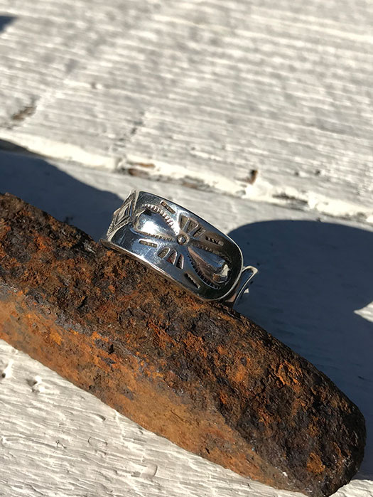 【Ray Adakai】　Double Stamp Ring　Open End