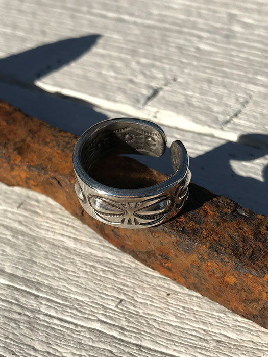 【Ray Adakai】　Double Stamp Ring　Open End