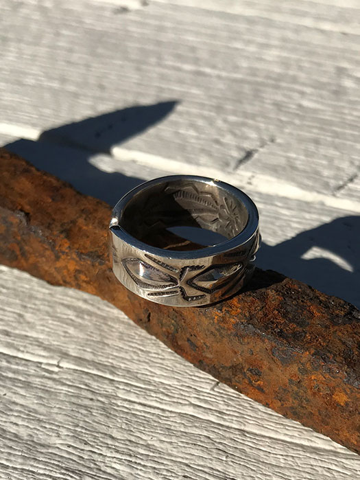 【Ray Adakai】　Double Stamp Ring　Open End